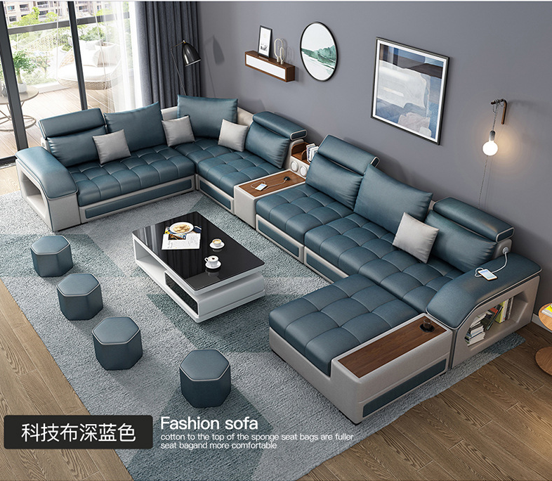 Factory direct high quality fancy sectional genuine leather  home lazy boy sofa set designs living room furniture