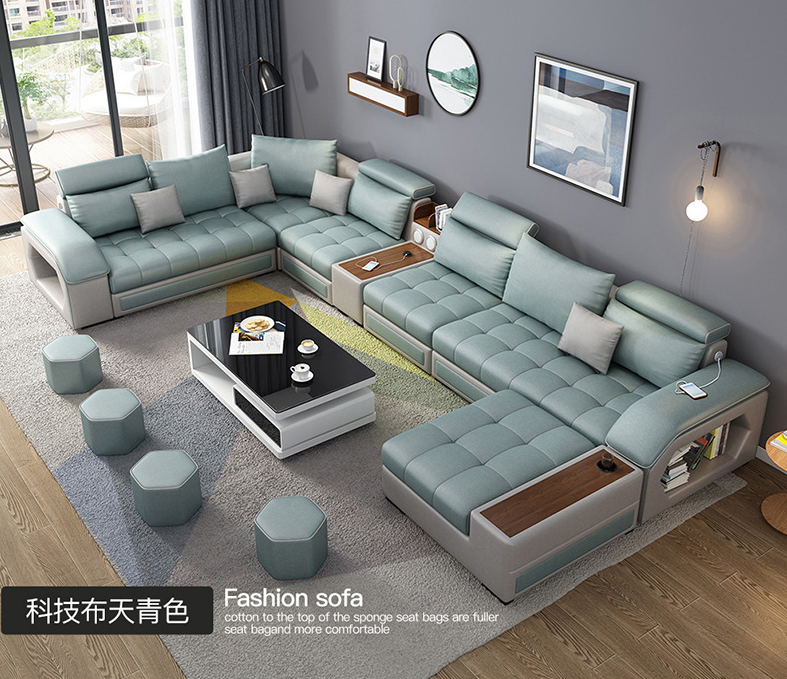 Factory direct high quality fancy sectional genuine leather  home lazy boy sofa set designs living room furniture