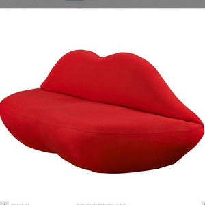 modern design leisure sex recliner PU or Velvet fabric couch sexy flaming red lip shaped Lip Sofa Kiss sofa