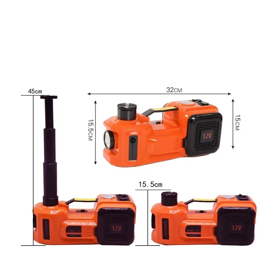 Portable 2 in 1 electric car jack 5 ton 12v kit hydraulic car jack lift and tyre pump