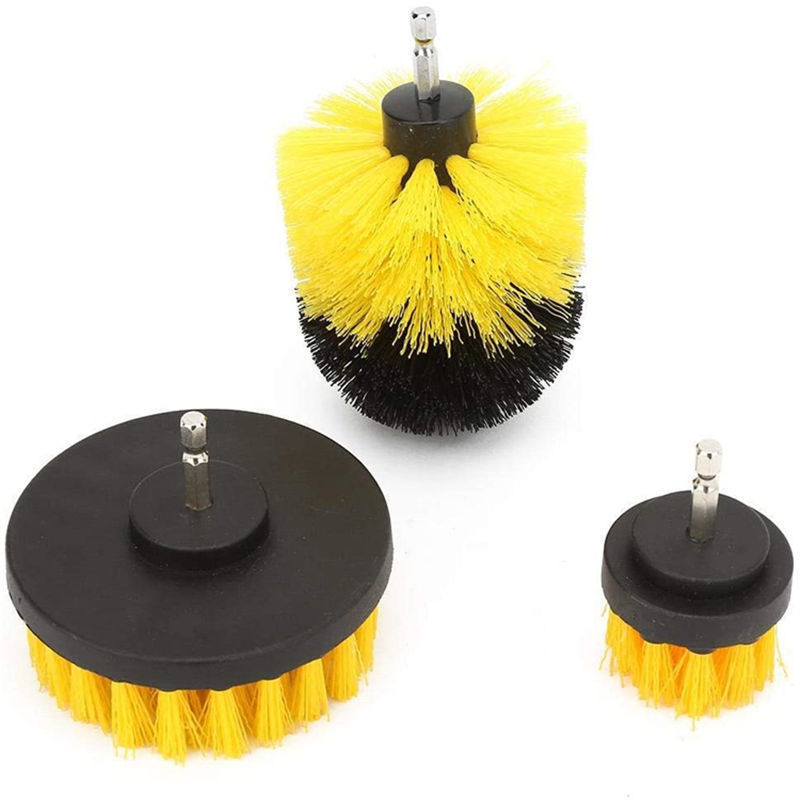 3 Piece Drillbrush Drill Clean Brush Kit Power Scrubber Drill Brush Set Soft Bristle Detailing Brush Set for Auto Car