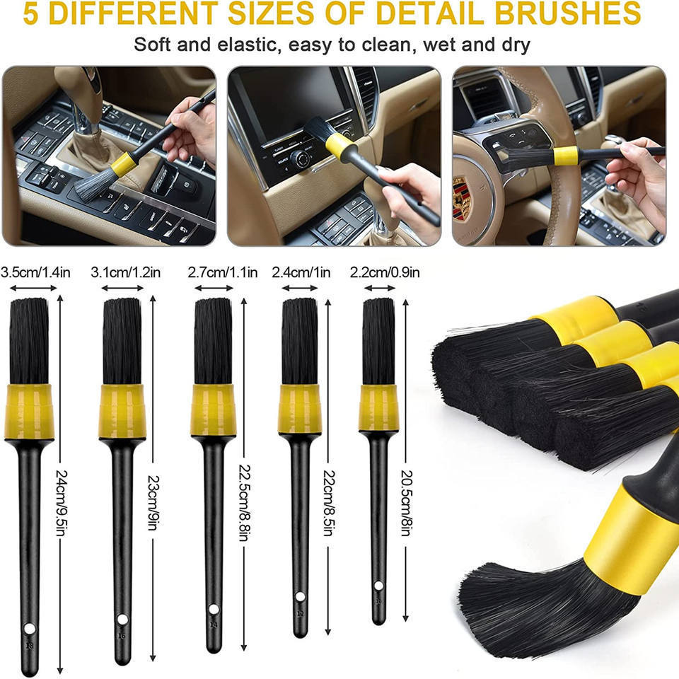 20 Pcs Car Detailing Brush Set Auto Detailing Supplies Drill Clean Brush Set Carwash Accessories Pro Car Wash Kit