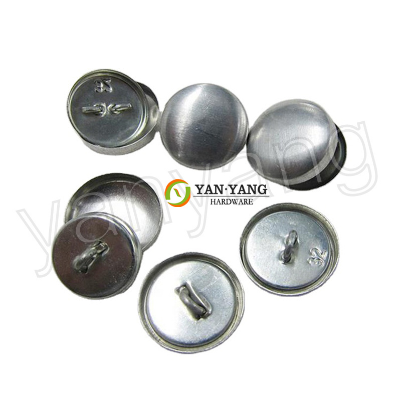 Yanyang factory supply best quality aluminum bed buttons No.36 self covered metal silver sofa button for furniture