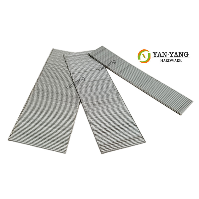 Yanyang durable quality low carbon steel 7108 7110 fine wire galvanized sofa furniture staples 7112 industrial staples