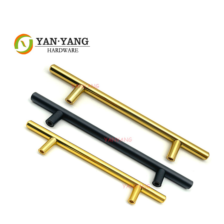 Yanyang modern stainless steel iron cabinet handle golden metal furniture kitchen door handles