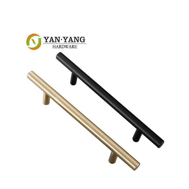 Yanyang Sale Stainless Steel Iron Handle Matt Black Knob for Kitchen Furniture-Pull Handles