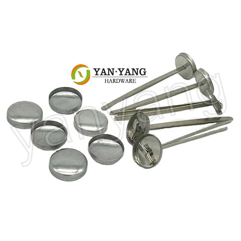 Yanyang factory supply best quality aluminum bed buttons No.36 self covered metal silver sofa button for furniture