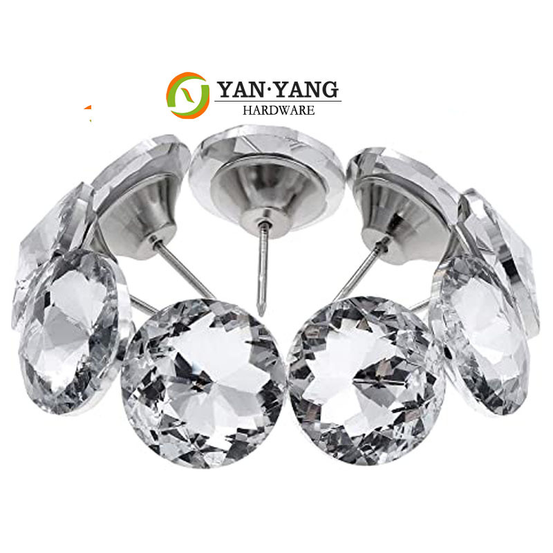 Yanyang Factory Sale Upholstery Button Round Crystal Furniture Glass Rhinestone Sofa Buttons