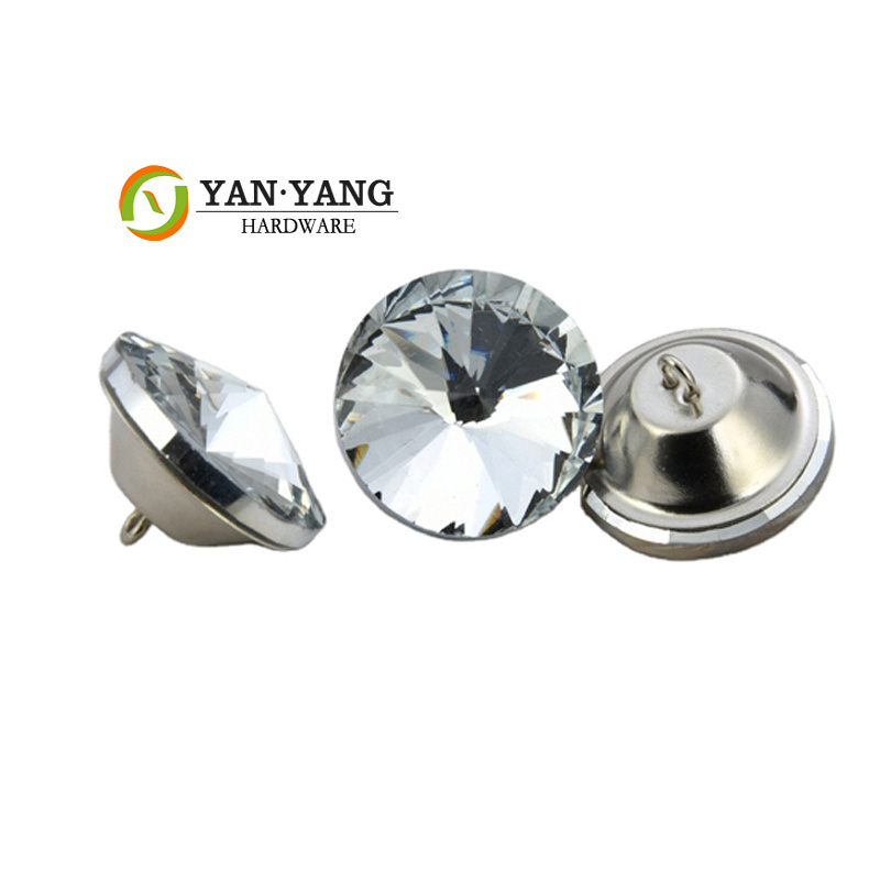 Yanyang Factory Sale Upholstery Button Round Crystal Furniture Glass Rhinestone Sofa Buttons