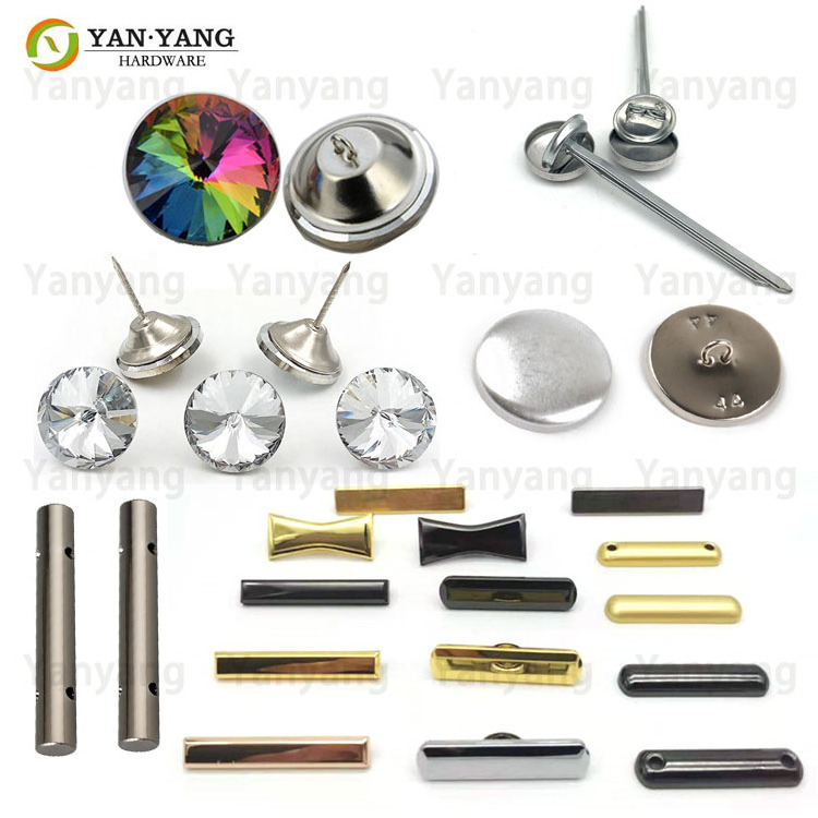 Yanyang Sale Upholstery Sofa Crystal Rhinestone Button For Sofa Buttons Around Diamond Glass Decorative Crystal Button