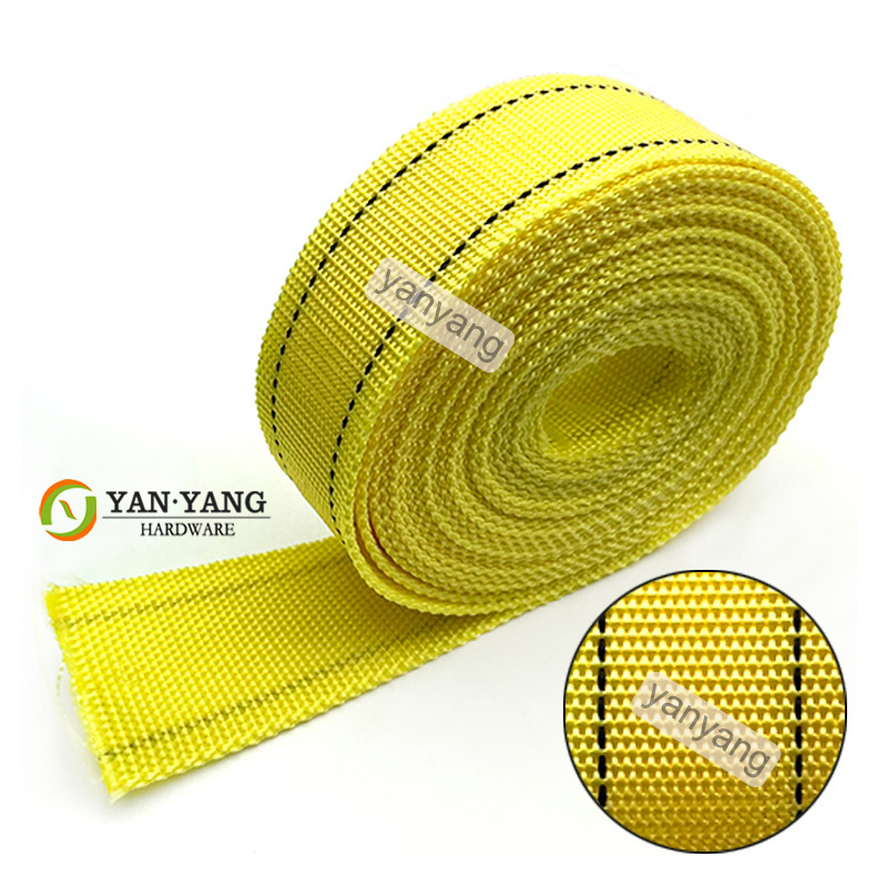 Yanyang customized 600D plain twill polypropylene furniture webbing strap 5cm woven PP webbing belt for luggage bags