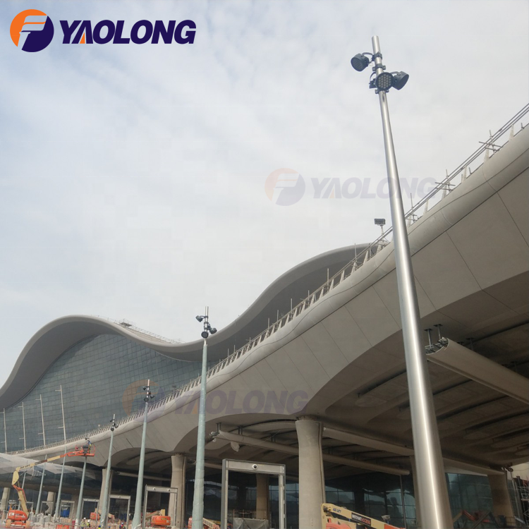 New Design Stadium Airport Stainless Steel High Mast Light Pole 20m 25m 30m