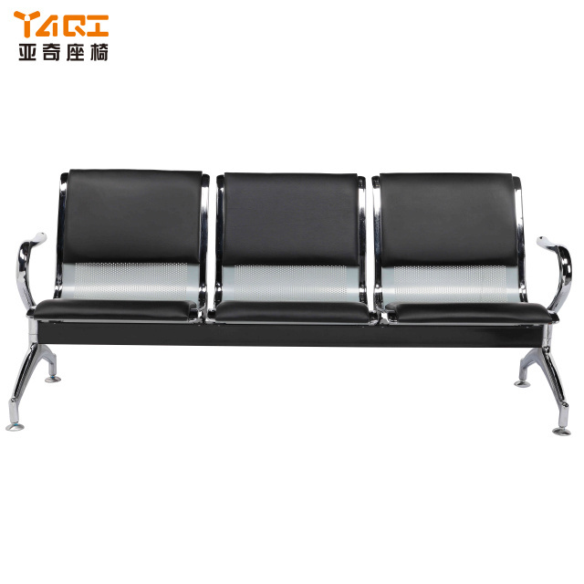 Popular Metal Steel 3-Seater  Airport Waiting Chair with PU Padding (YA-25)