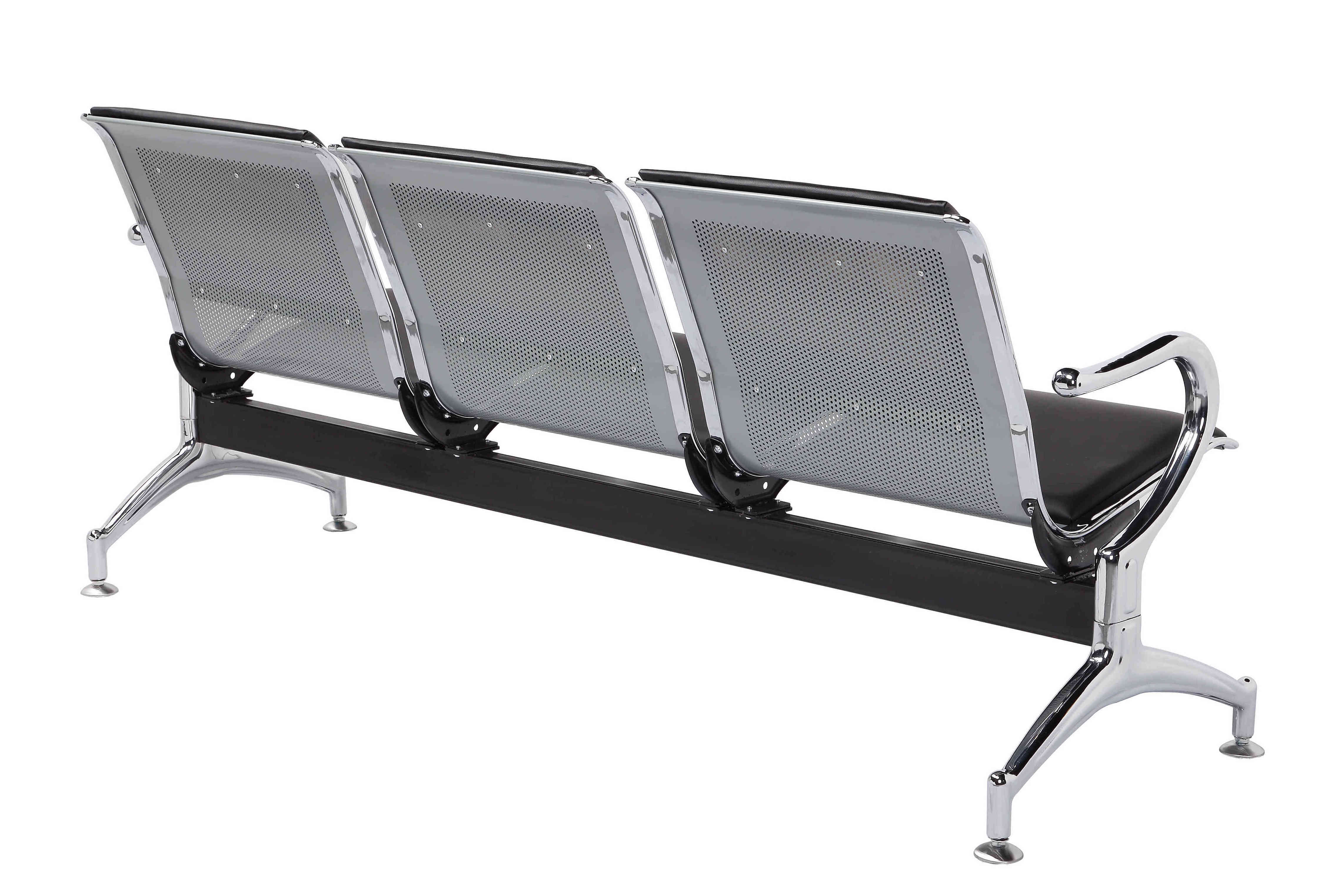 Popular Metal Steel 3-Seater  Airport Waiting Chair with PU Padding (YA-25)