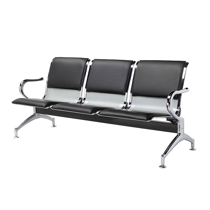 Popular Metal Steel 3-Seater  Airport Waiting Chair with PU Padding (YA-25)