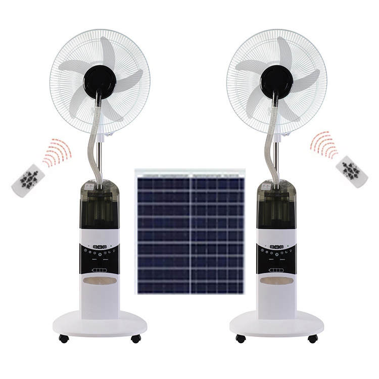 Rechargeable electric Air cooling mist fan solar rechargeable fan with water spray