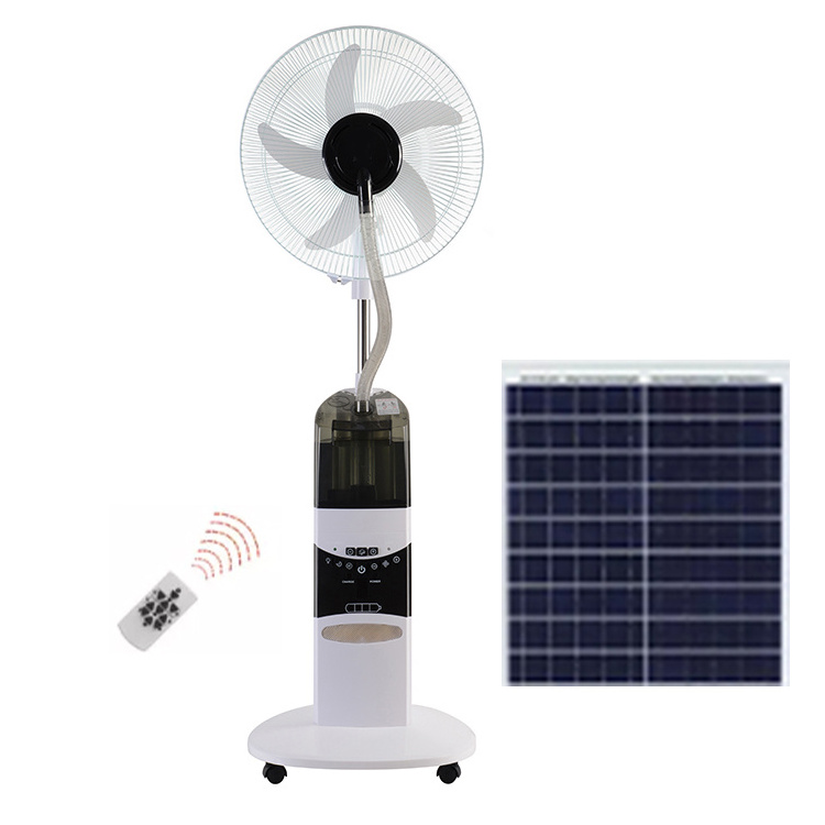 Rechargeable electric Air cooling mist fan solar rechargeable fan with water spray