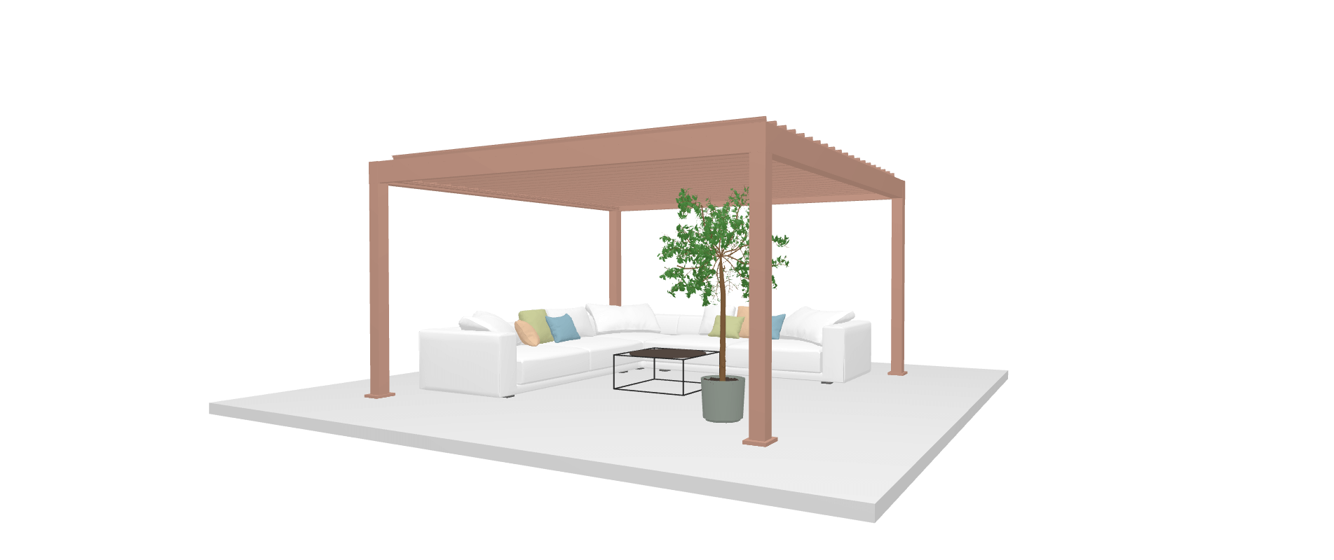 Louvred Pergola Aluminum Rainproof Gazebo With Adjustable Roof