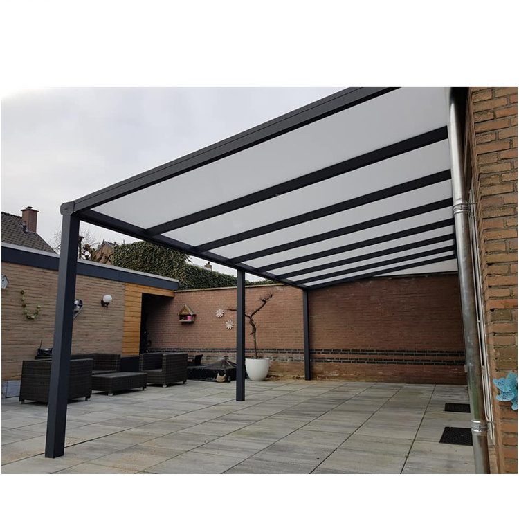 Aluminium flat roof transparent Patio Awning Cover/glass roof Patio Cover