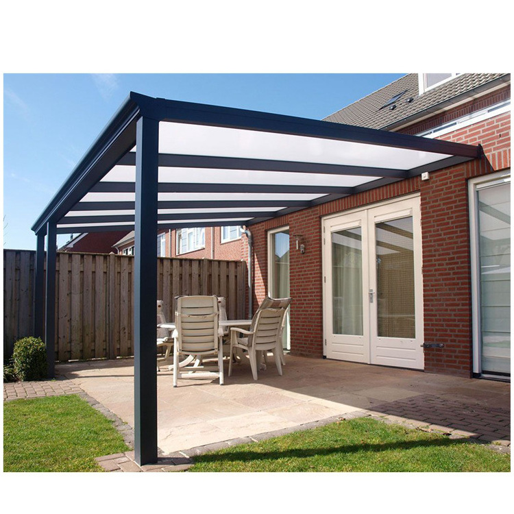 Aluminium flat roof transparent Patio Awning Cover/glass roof Patio Cover