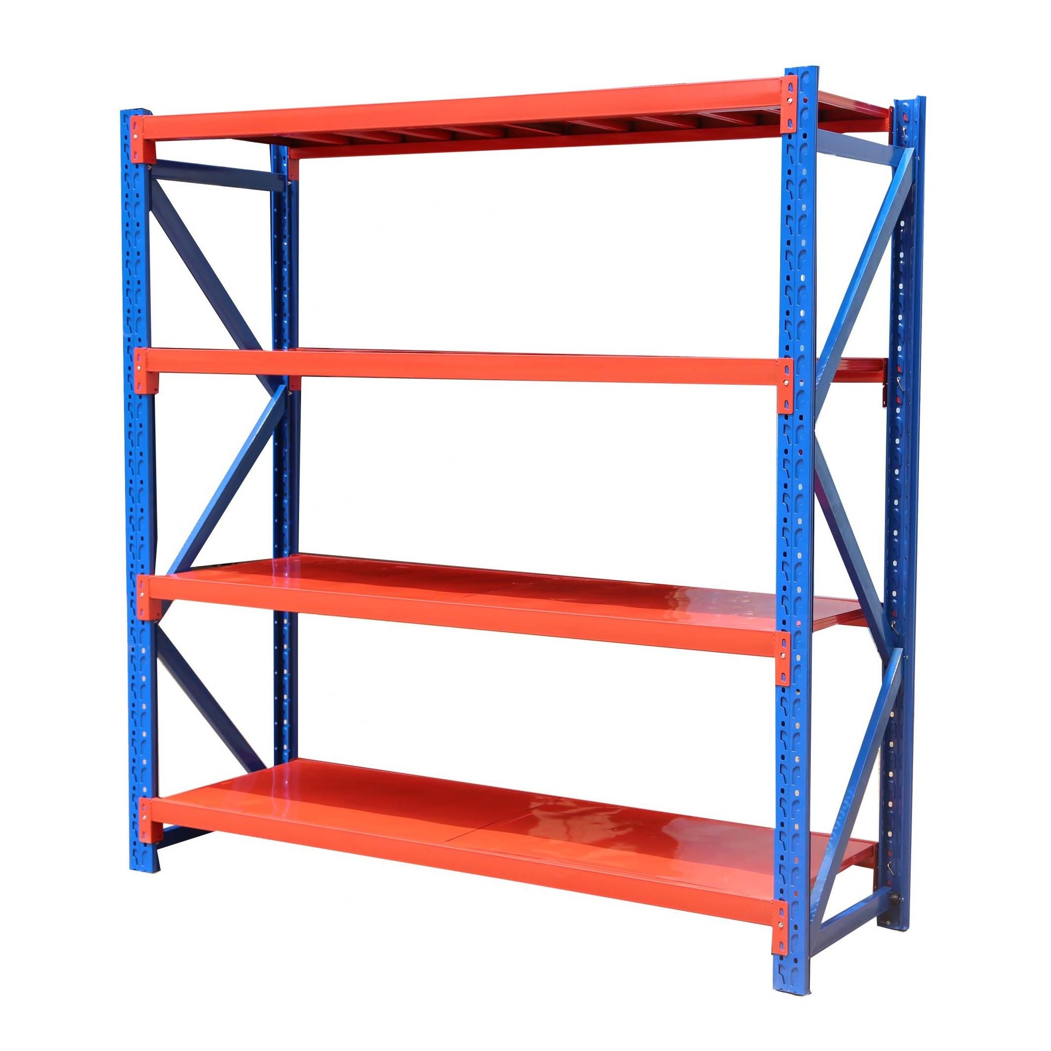 4-Shelf Shelving Steel Light Duty Industrial Warehouse Storage Racks Garage Shelves System Boltless Warehouse Rack