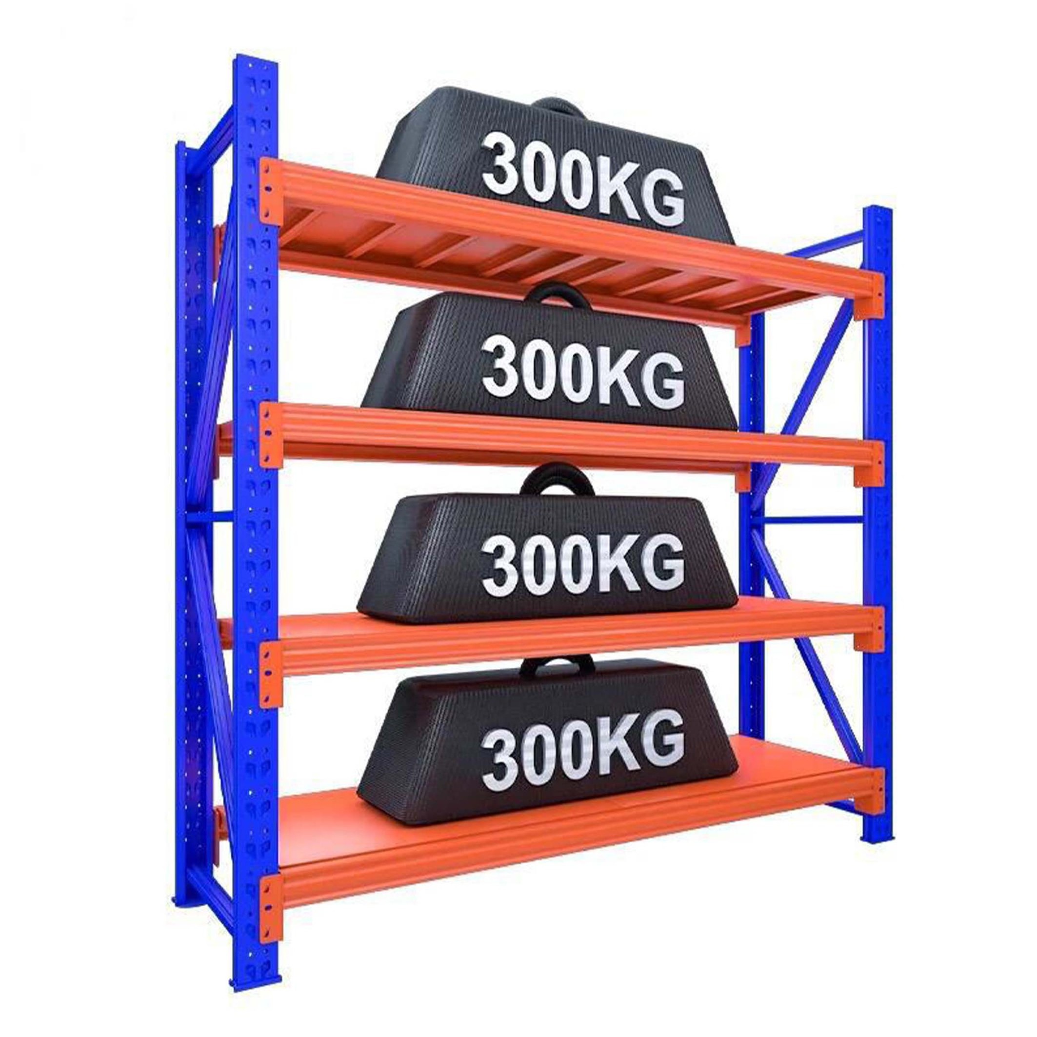 Light Duty Warehouse Racks Boltless 4 Tier Garage Shelves Adjustable Unit Metal Racking System Steel Storage Shelf Rack