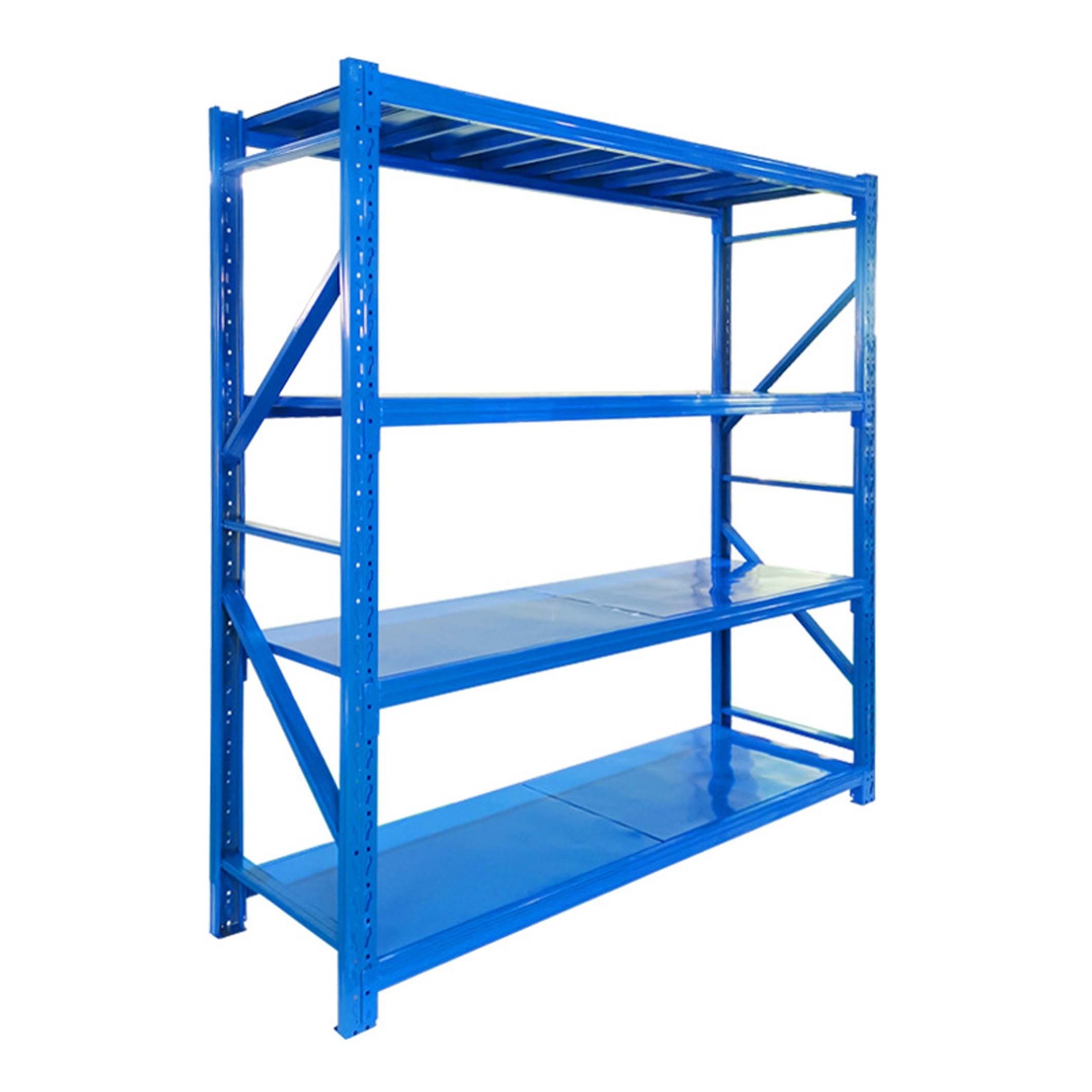 Adjustable Boltless Lightweight Steel Shelving 4-Shelf Industrial Metal Heavy-Duty Pallet Rack Customizable Storage Shelves