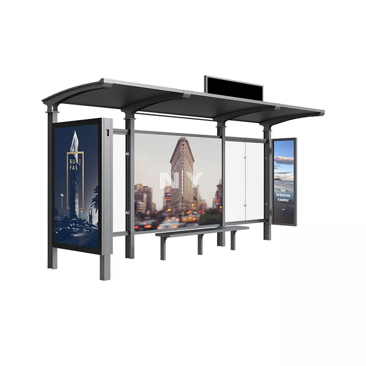 African Case Metal Galvanized Steel Waiting Bus Stop Shelter For Sale