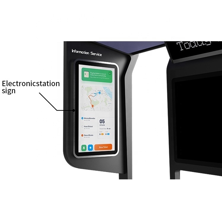 Street Furniture Outdoor Metal Stainless Steel Advertising Smart Bus Stop Shelter
