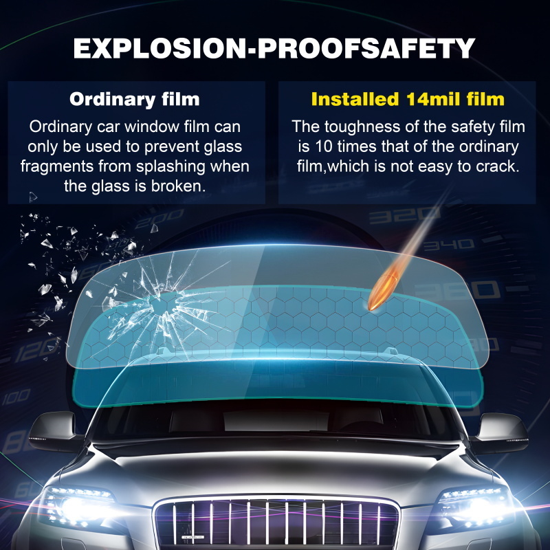 14 Mil Super quality car window glass smart tinted safety film anti-explosion&scratch security solar film