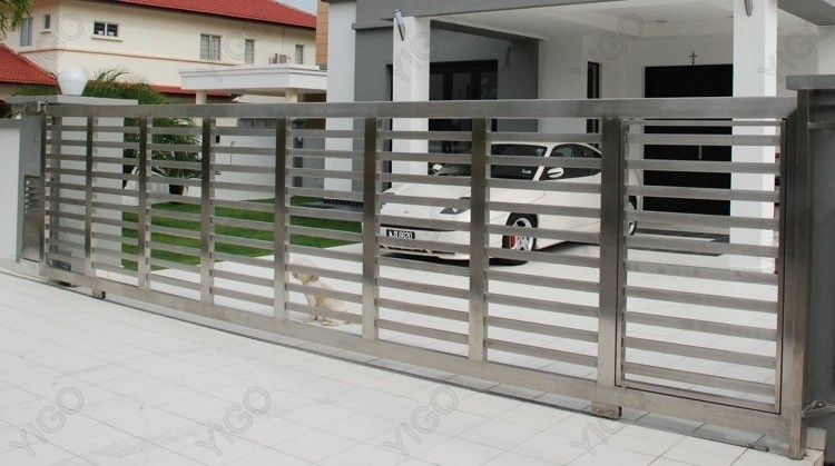 iron gate designs factory price stainless steel gate quality outdoor remote retractable stainless steel electric sliding gate