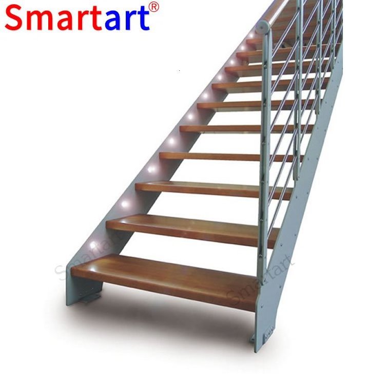 Smartart 2022  Promotion Good quality double stringer steel  stair for indoor