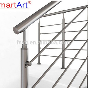 Stainless steel stairway handrail for outdoor steps