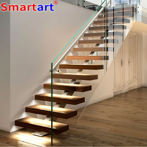 Cantilever Stairs /Oak Tread Single Stringer staircase