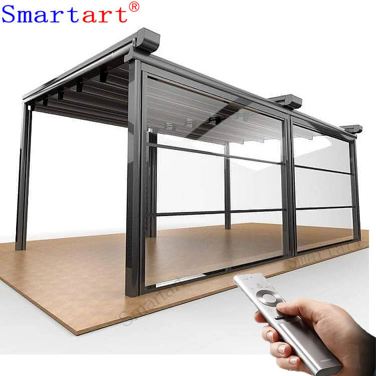 Motorized Electric Open Skylight Sliding Roof Laminated Glass Solar Tube Triangle Pyramid Skylight Roof