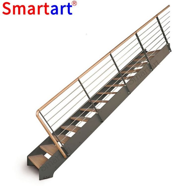 Smartart 2022  Promotion Good quality double stringer steel  stair for indoor