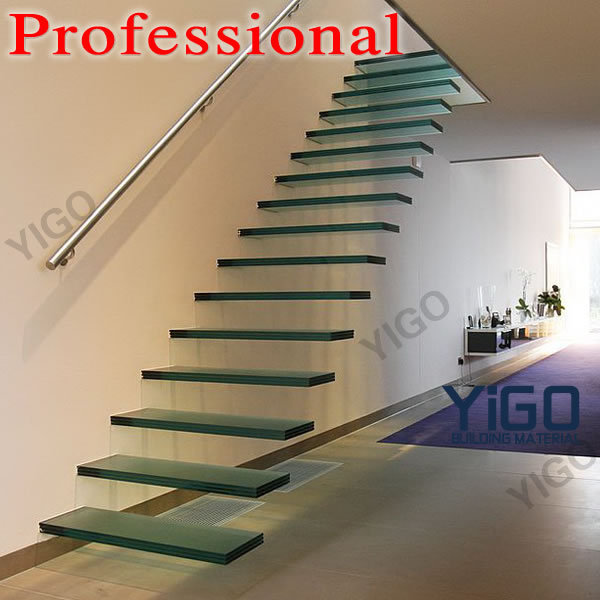 Smartart 2022 modern glass mono stringer stairs  build floating staircase