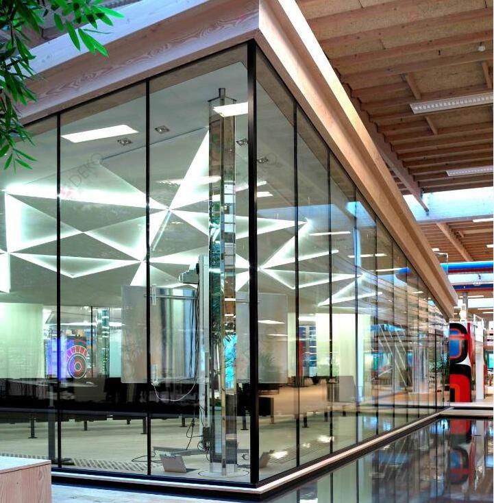 2022 Smartart 12/10mm thickness single or double glazing tempered glass clear partition walls for office