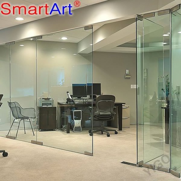 2022 Smartart 12/10mm thickness single or double glazing tempered glass clear partition walls for office