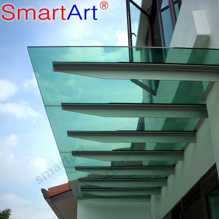 glass and metal awnings /glass entrance canopies /large canopy