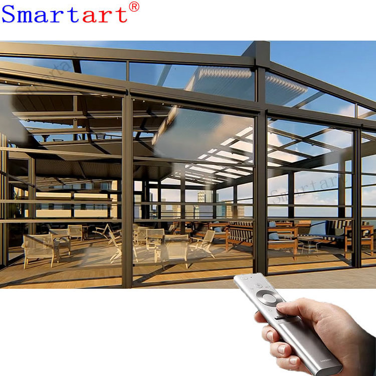 Smartart 2022  Automatic electric sliding 4 season sunroom hurricane proof prefab sunrooms details flat roof sunrooms for sale