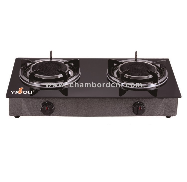 SKD CKD Infrared Cap Double Burner Gas Cooker Tempered Glass Top Table Gas Cooker with 2 Burner Gas Stoves