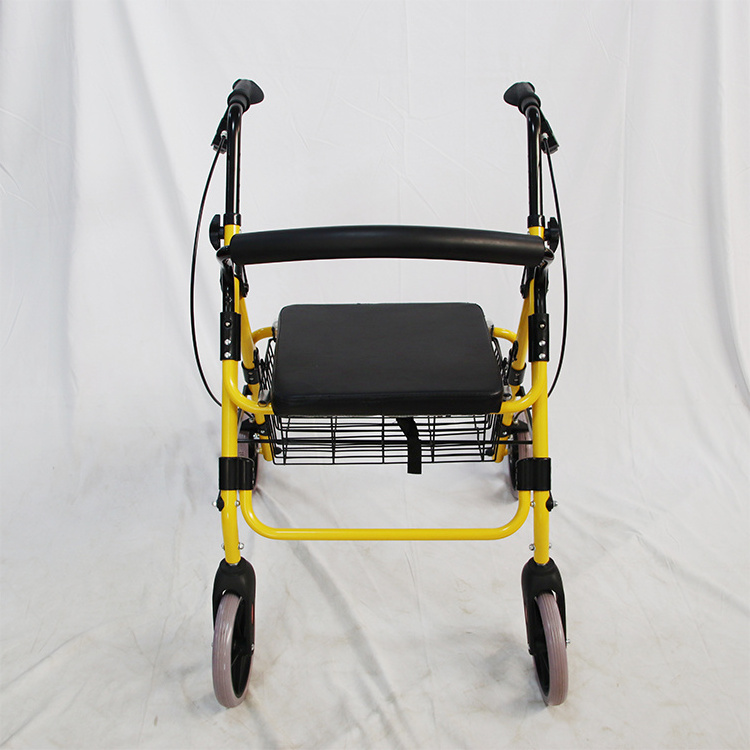 Walker & Transport Chair Folding Rolling Mobility Walking Aid Rollator with Seat