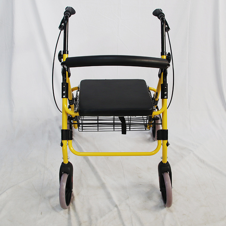 Walker & Transport Chair Folding Rolling Mobility Walking Aid Rollator with Seat