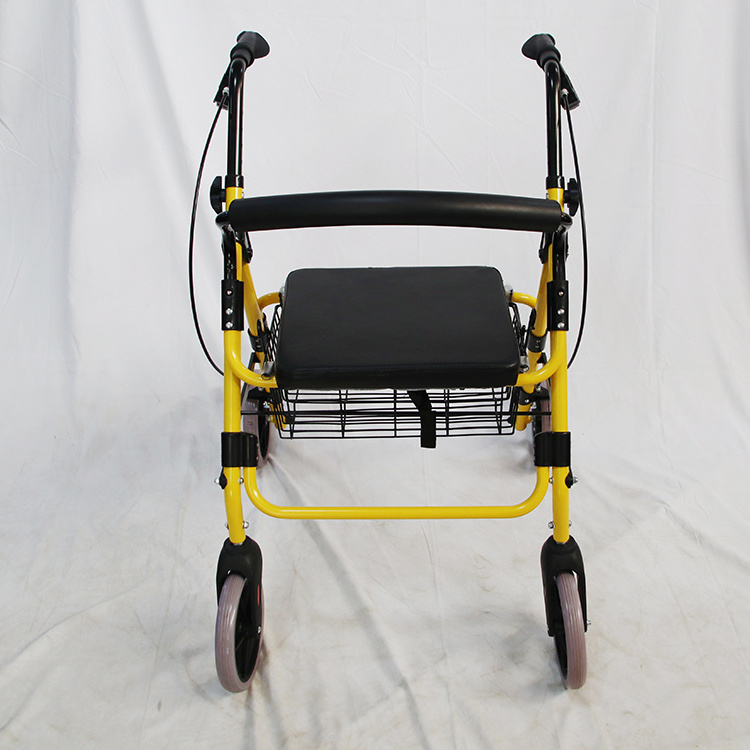 Walker & Transport Chair Folding Rolling Mobility Walking Aid Rollator with Seat