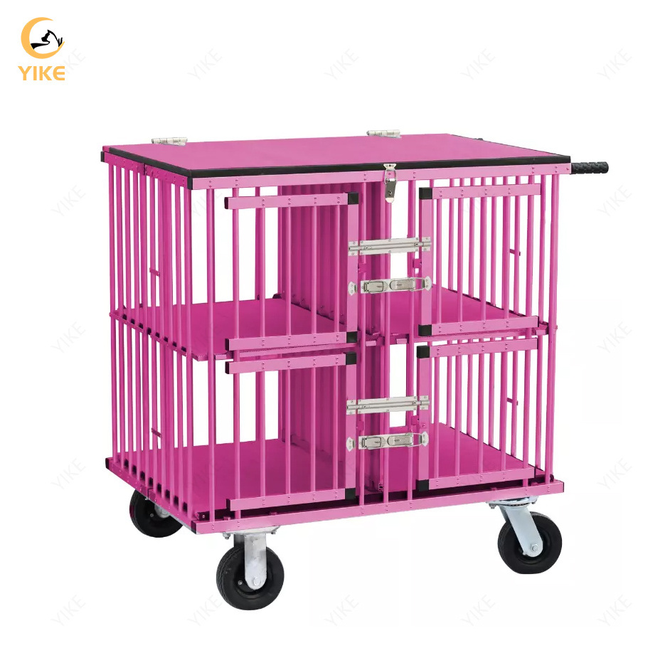 Pet Salon Aluminum Light-weighted Foldable Catbinet Puppy Big Cage Cat Small Case Grooming Stroller Carrier Dog Show Trolley