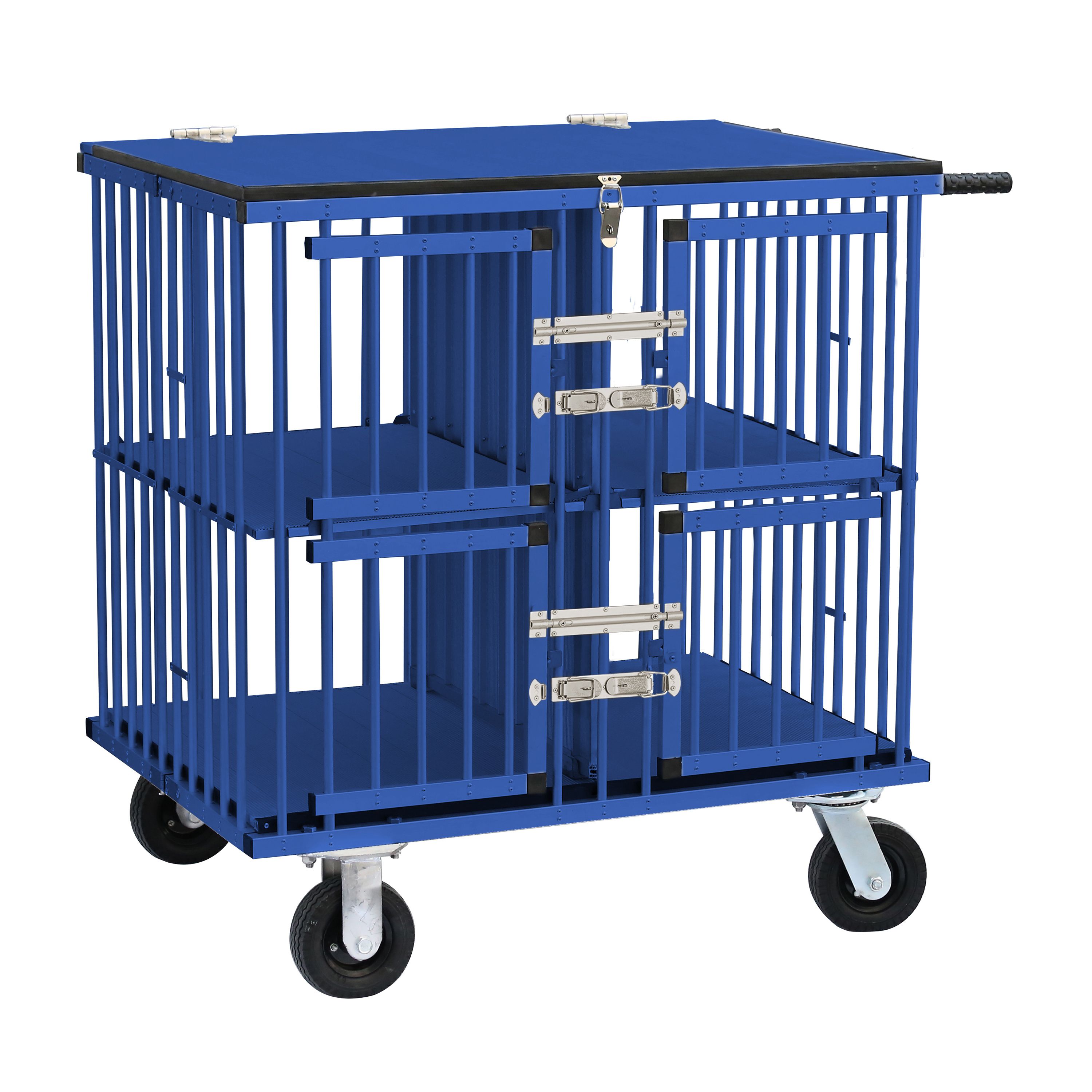 Pet Movable Cage Aluminum Trolley With Wheel Veterinary Tools Pet Show Aluminum Portable Foldable Dog Trolley