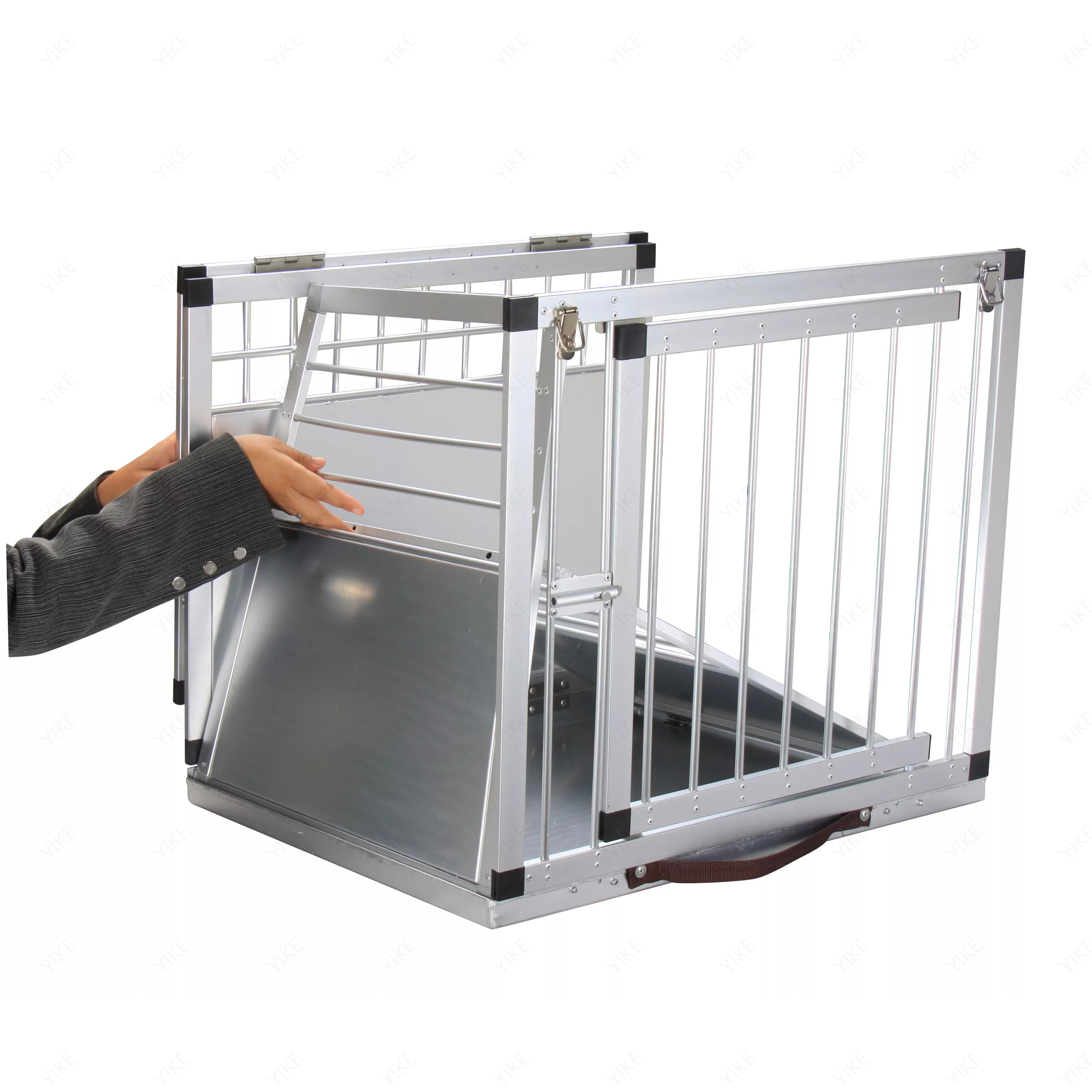 Pet Clinic Cat Cage Crates Light Foldable Portable Carrier Aluminum Transport Car Cages Pet Dog Cages For Pet Traveling Camping