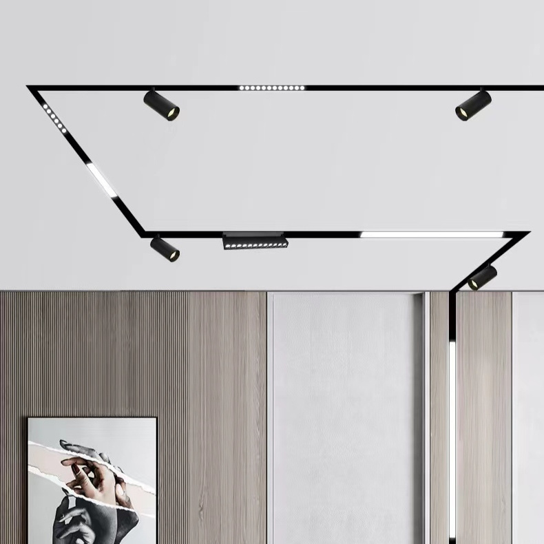 TUYA APP Remote Control Dimmable And Color Changeable LED Magnet Track System Ceiling Light Surface Mounted Magnetic Track Light