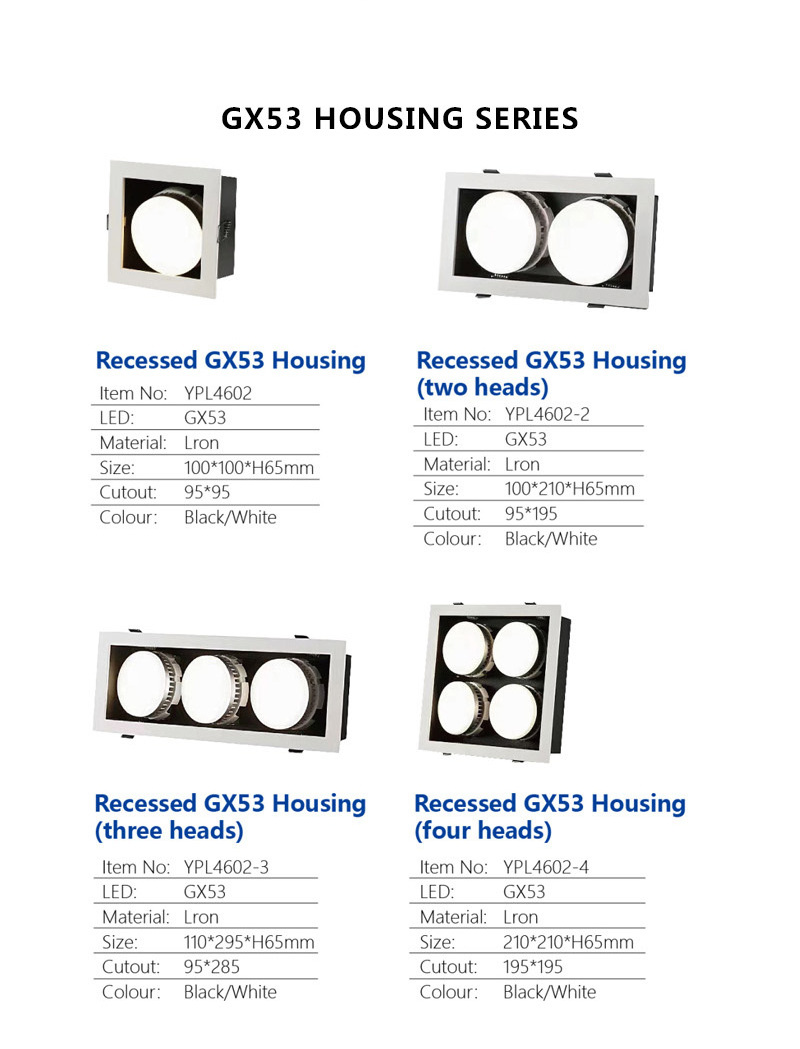 Wholesale Price Holder Socket Lamp GX53 Dimmable LED Down Light GX53 Fixture Surface Mounted Downlight Housing